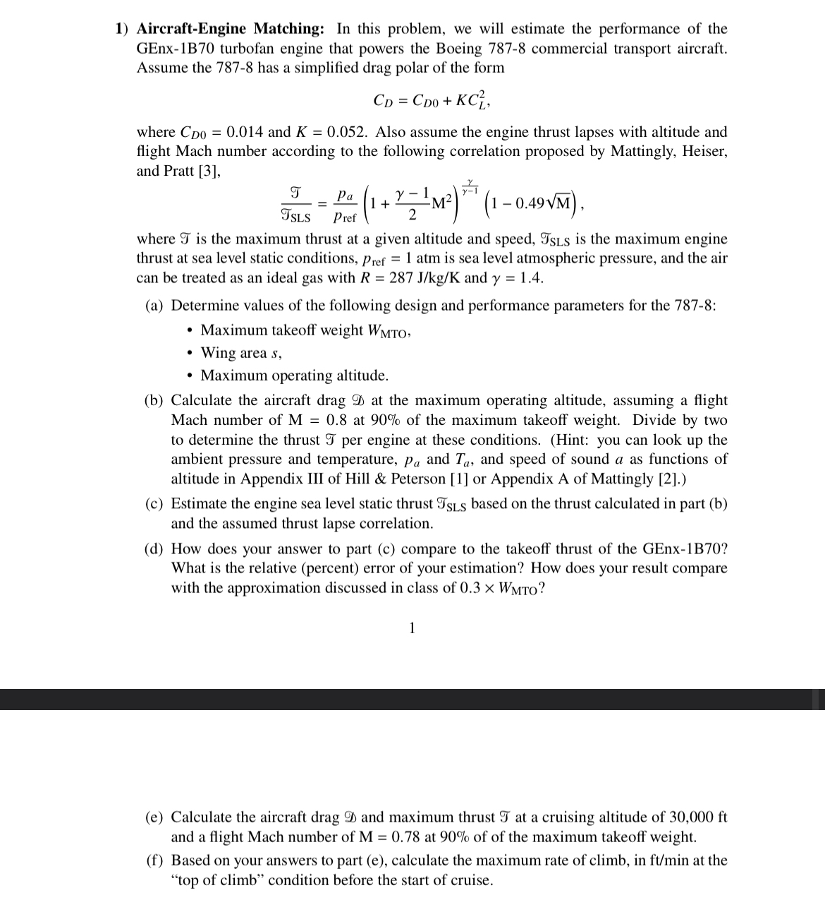 Aircraft - Engine Matching: In this problem, we