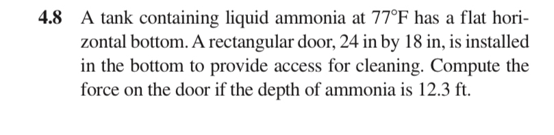 4 . 8 A tank containing liquid ammonia at 7 7 F