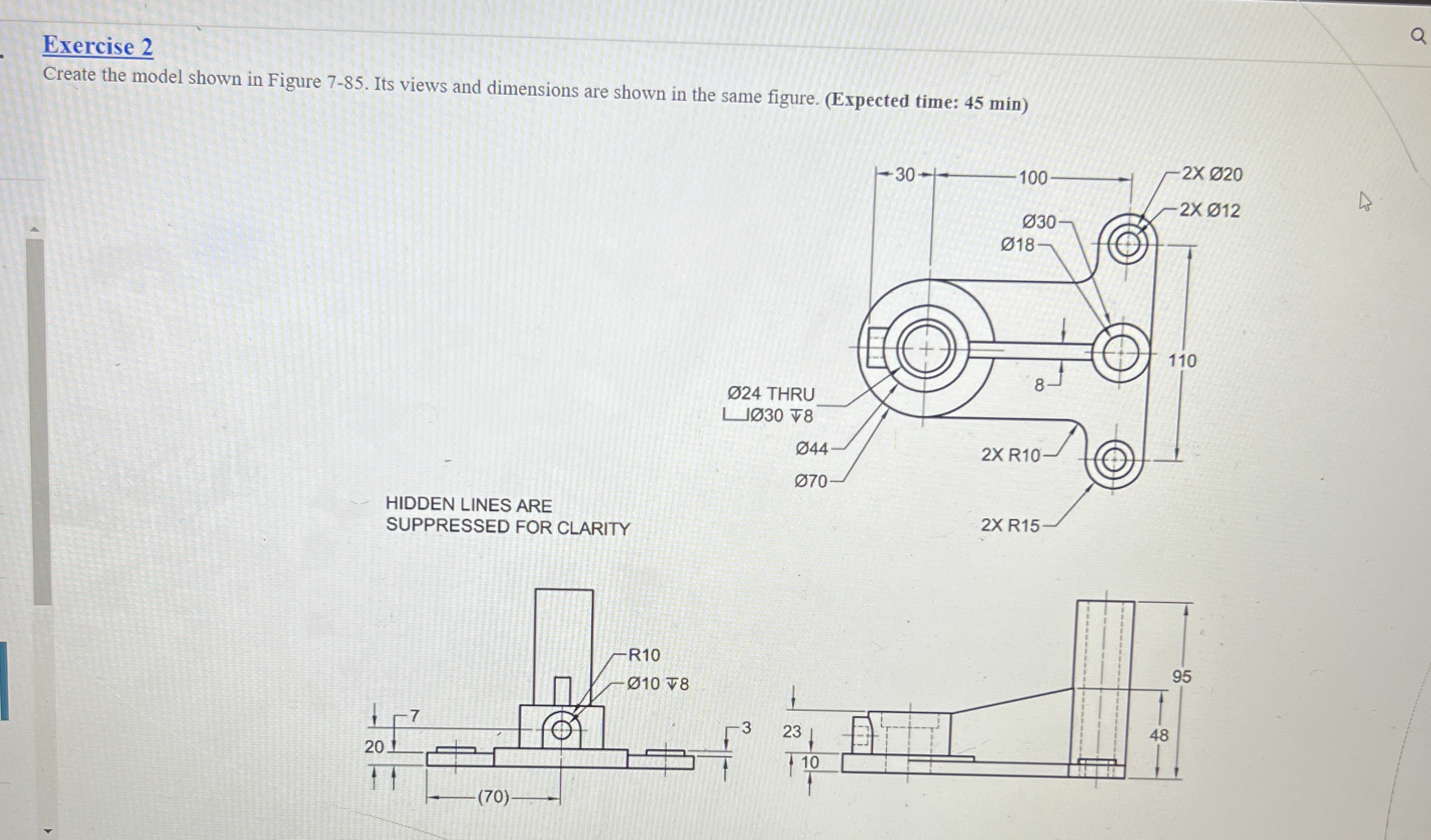 Exercise 2 Create the model shown in Figure 7 - 8
