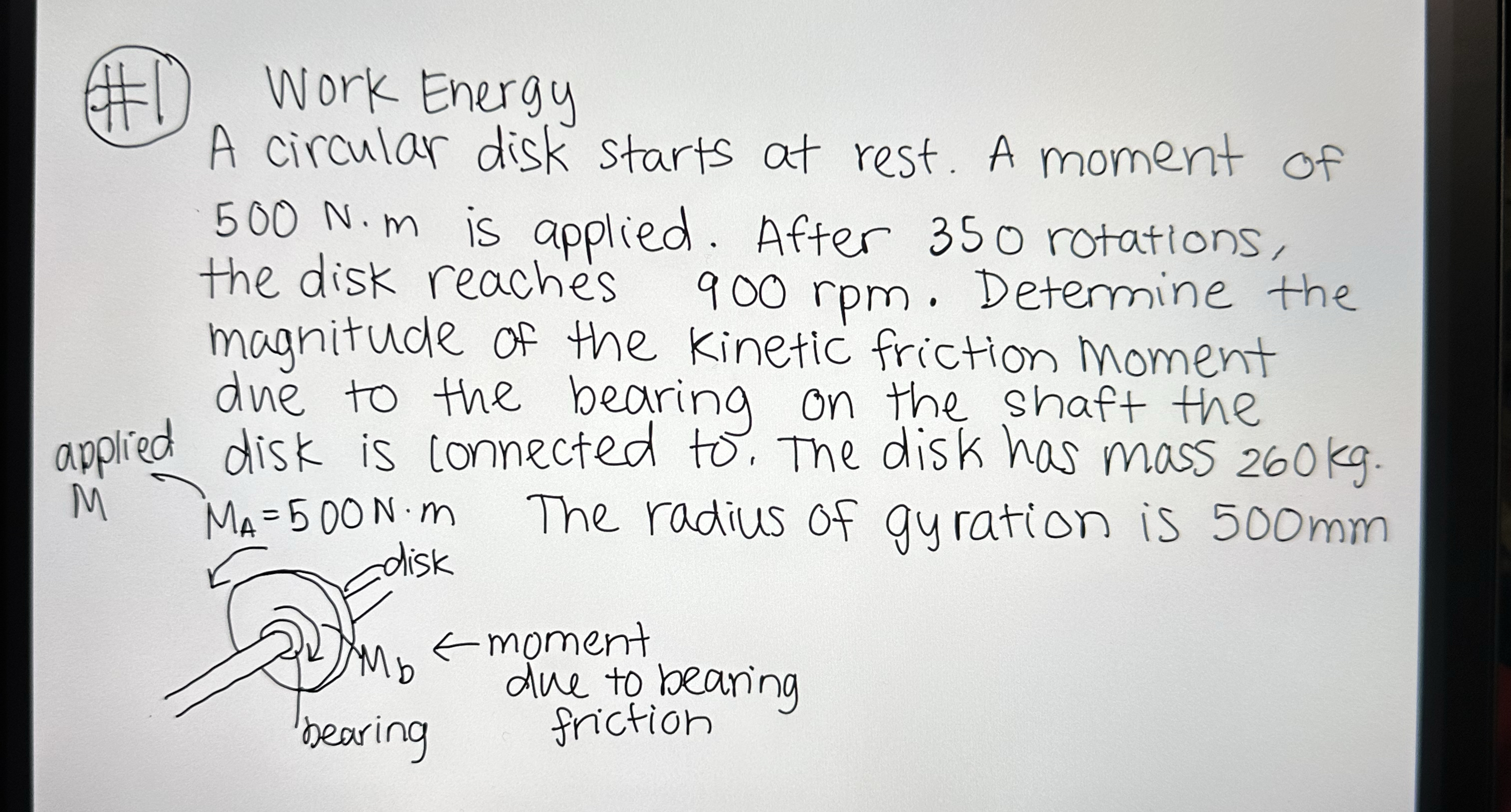 ( 1 1 ) Work Energy A circular disk starts at