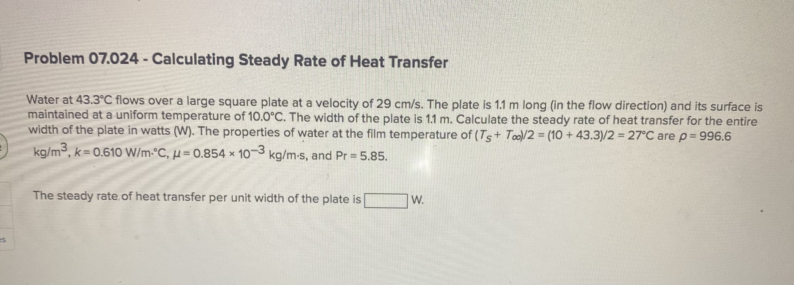 Problem 0 7 . 0 2 4 - Calculating Steady Rate of