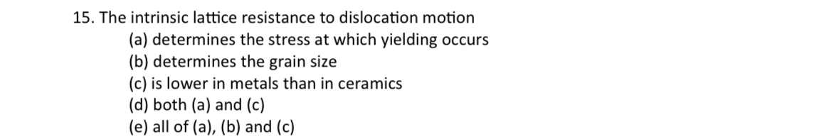 1 5 . The intrinsic lattice resistance to