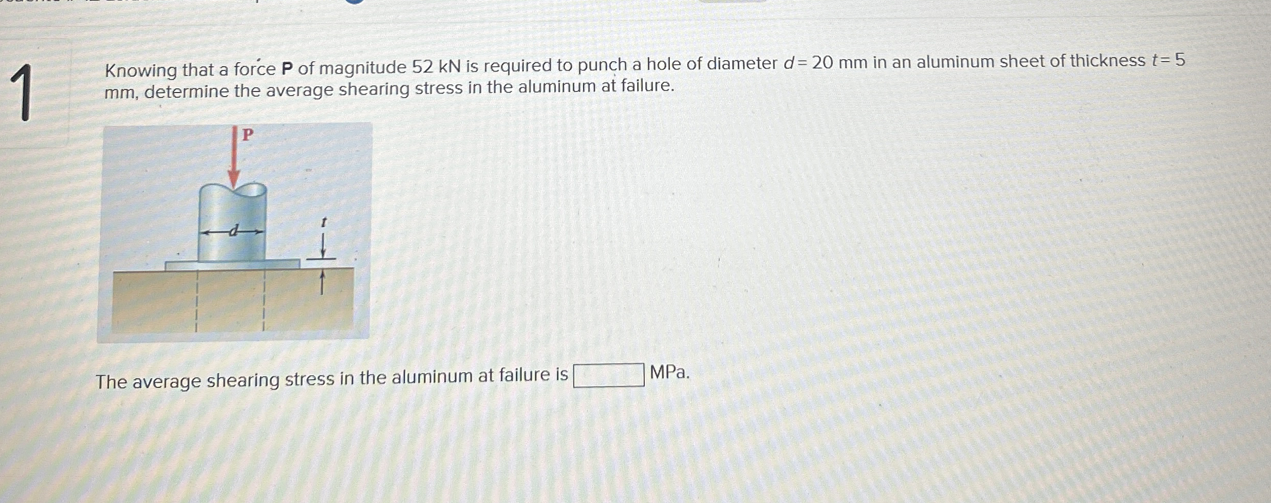 1 Knowing that a force P of magnitude 5 2 kN is