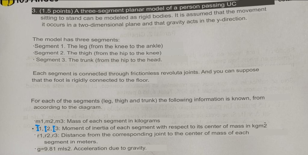 3 . ( 1 . 5 points ) A three - segment planar