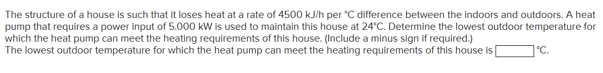 The structure of a house is such that it loses