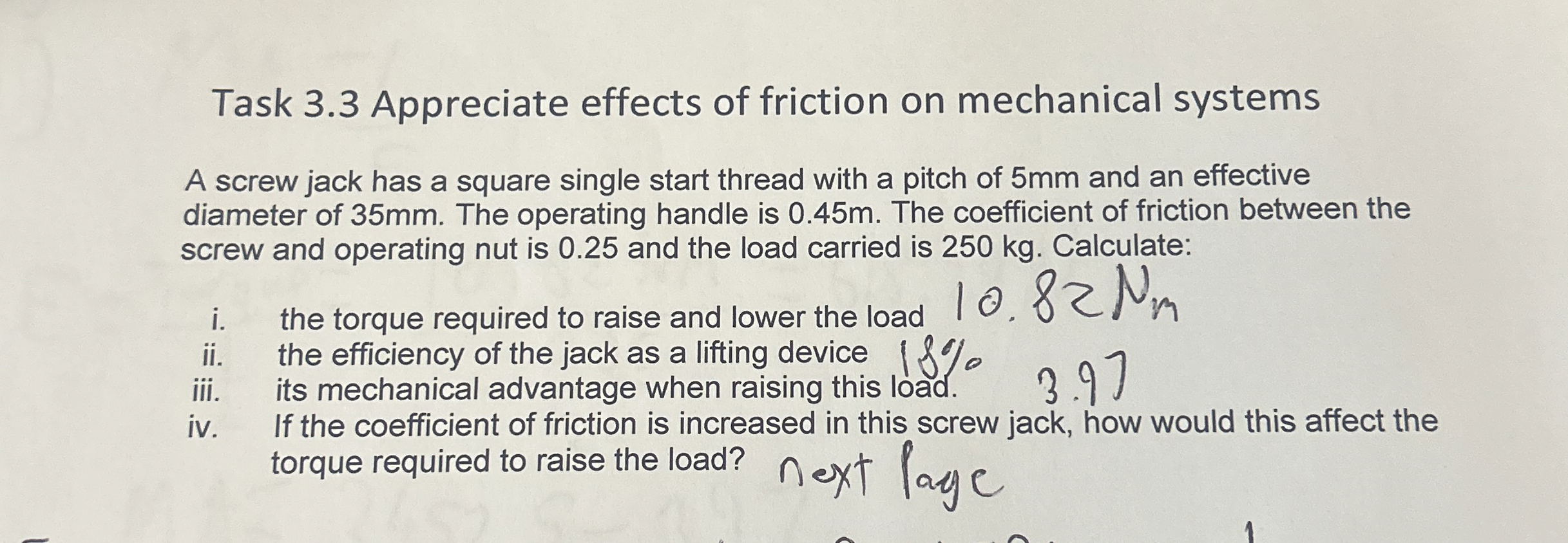 Task 3 . 3 Appreciate effects of friction on