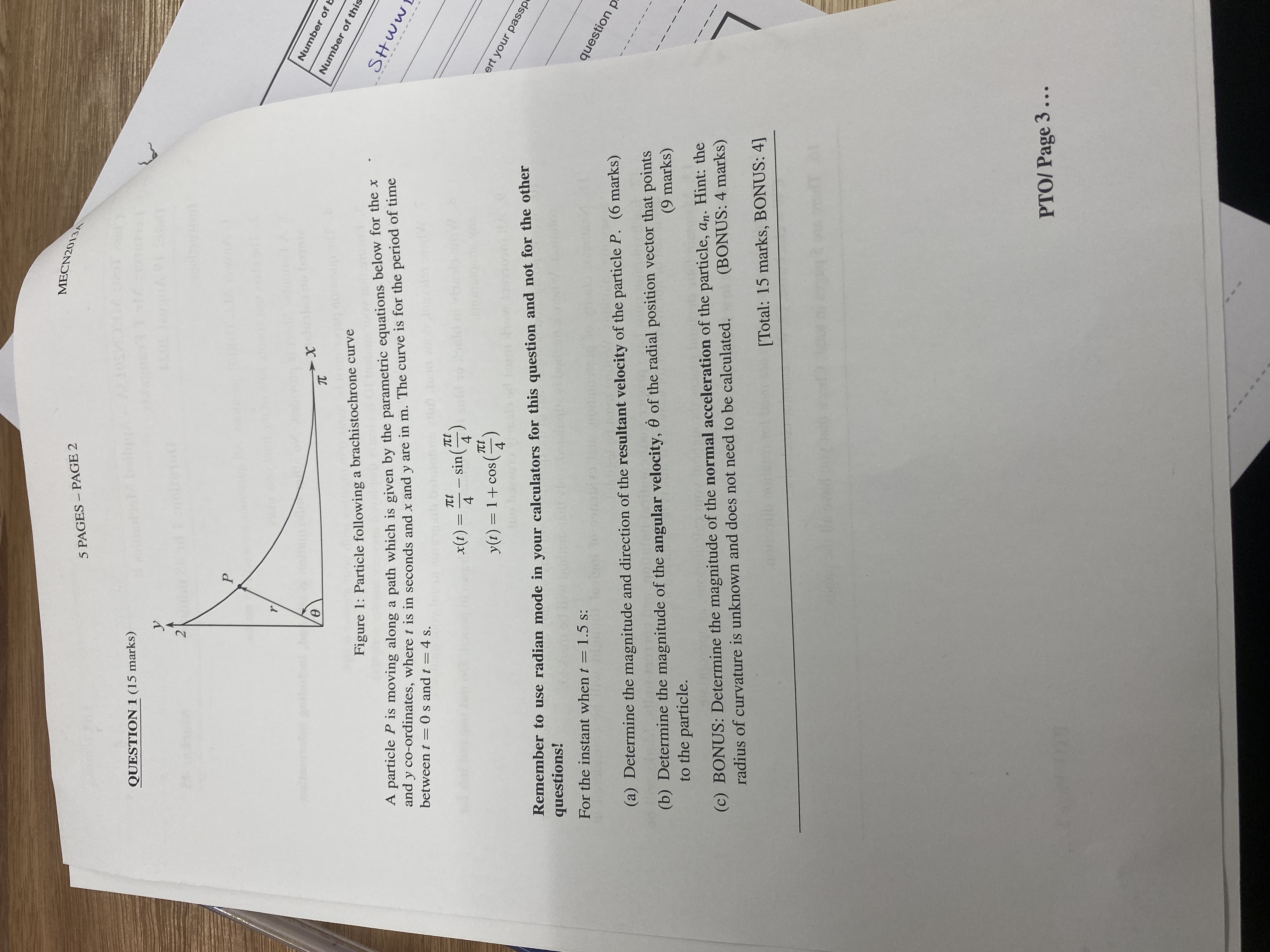 5 PAGES - PAGE 2 M E C N 2 O 1 3 QUESTION 1 ( 1 5