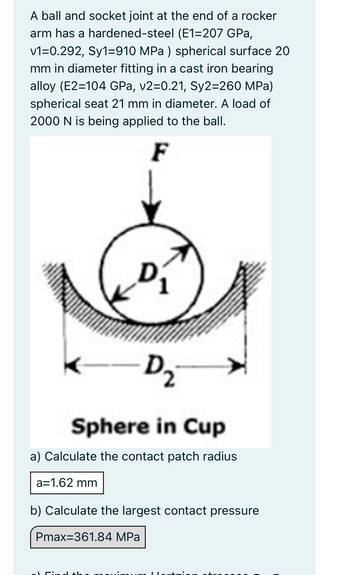 A ball and socket joint at the end of a rocker