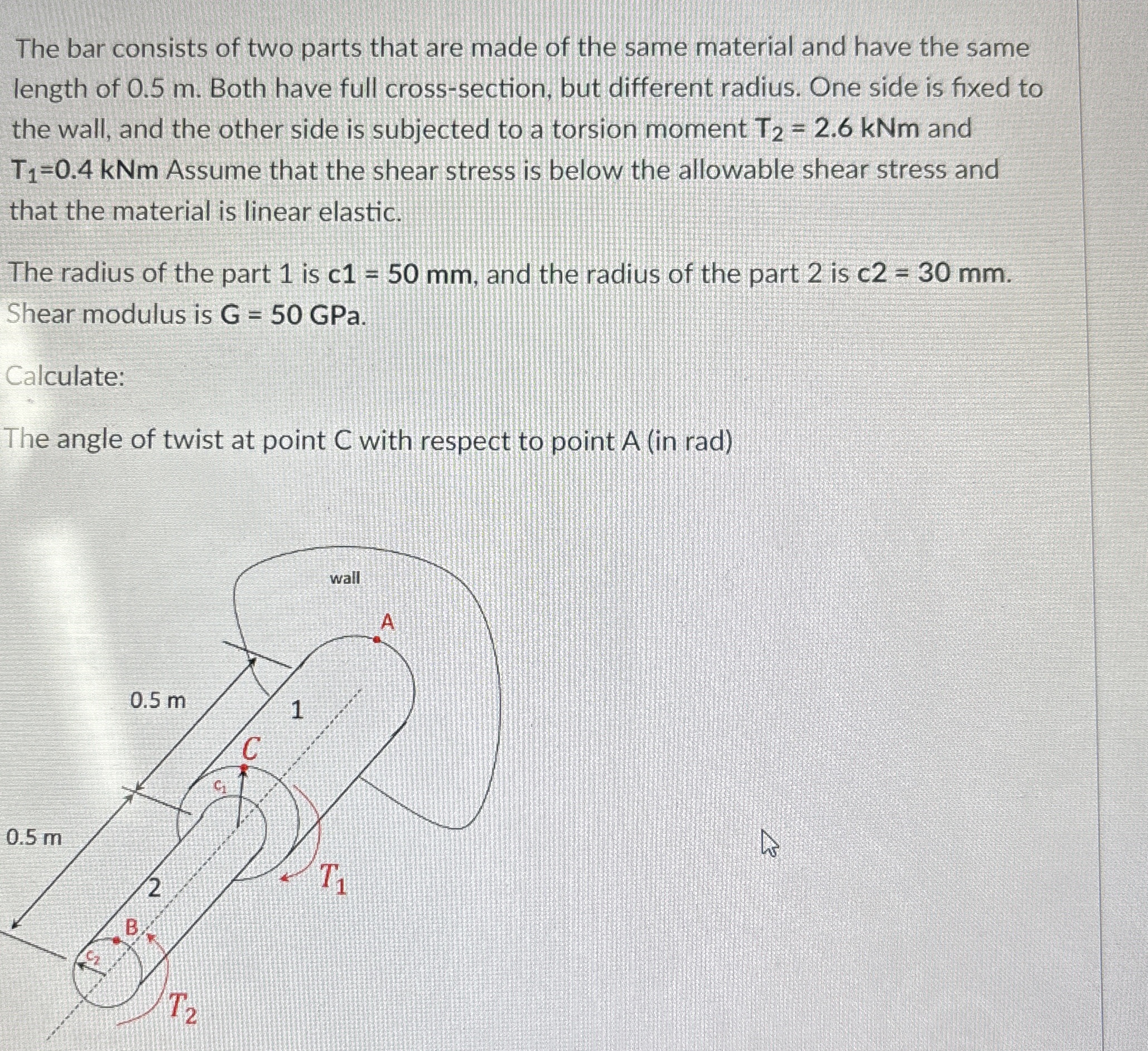 The bar consists of two parts that are made of