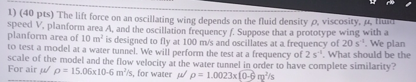 the lift force on an oscillating wing depends on