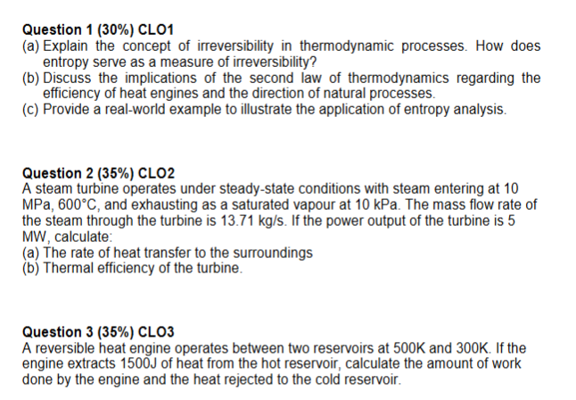 Question 1 ( 3 0 \ % ) CLO 1 ( a ) Explain the