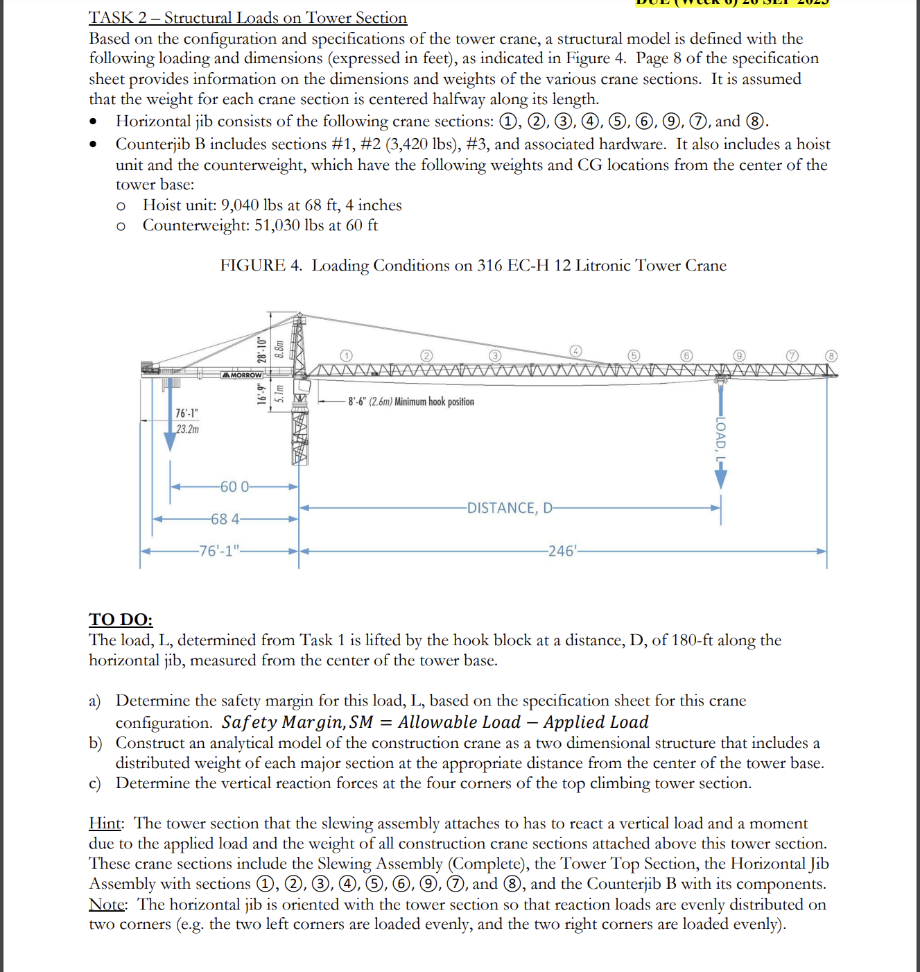 TASK 2 - Structural Loads on Tower Section Based