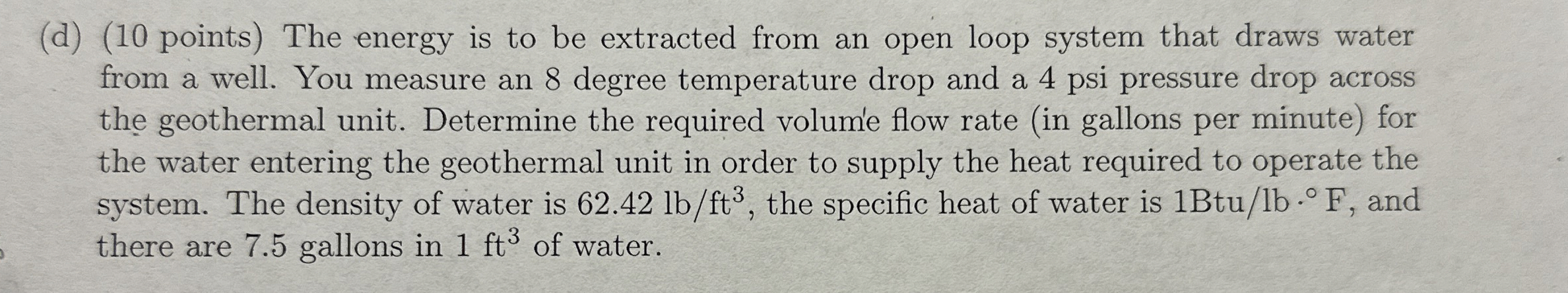 ( d ) ( 1 0 points ) The energy is to be