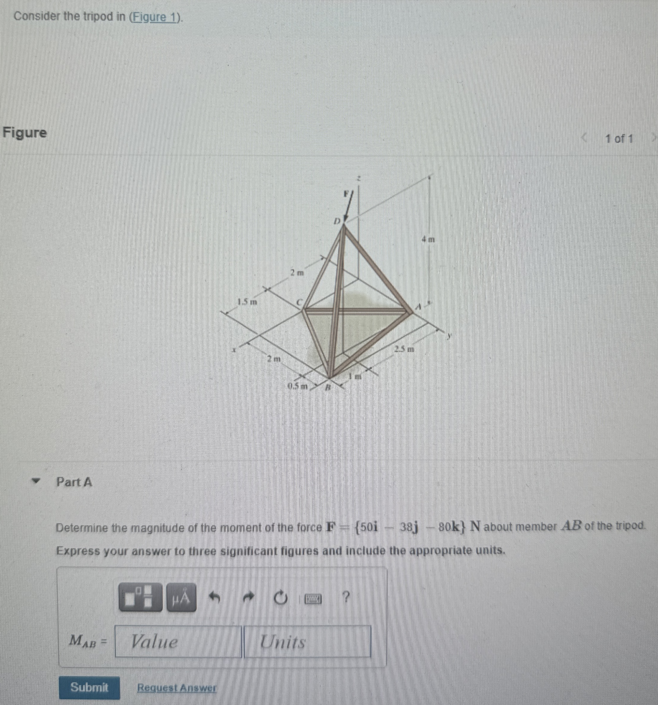 Consider the tripod in ( Figure 1 ) . Figure 1 of
