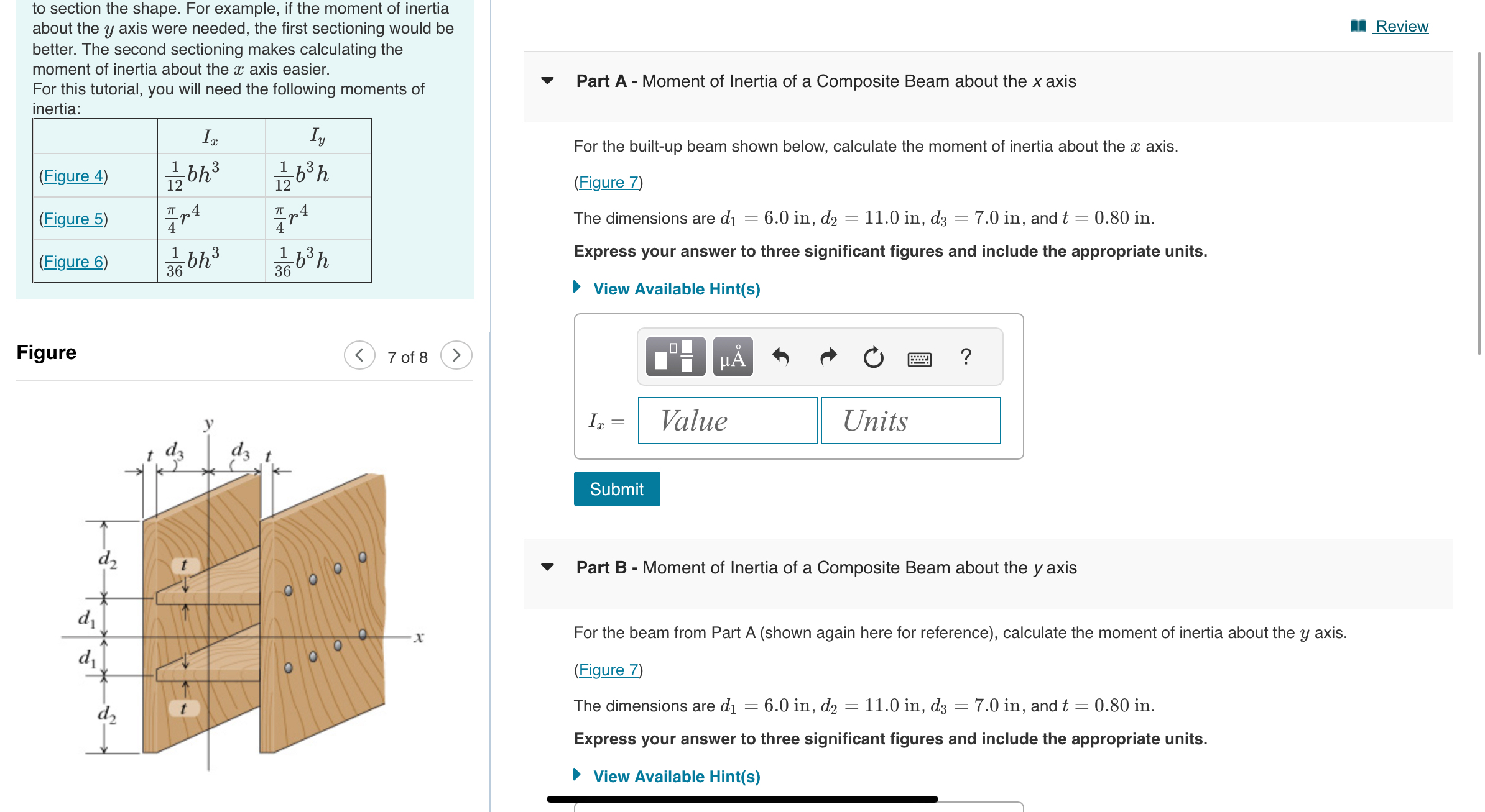 to section the shape. For example, if the moment