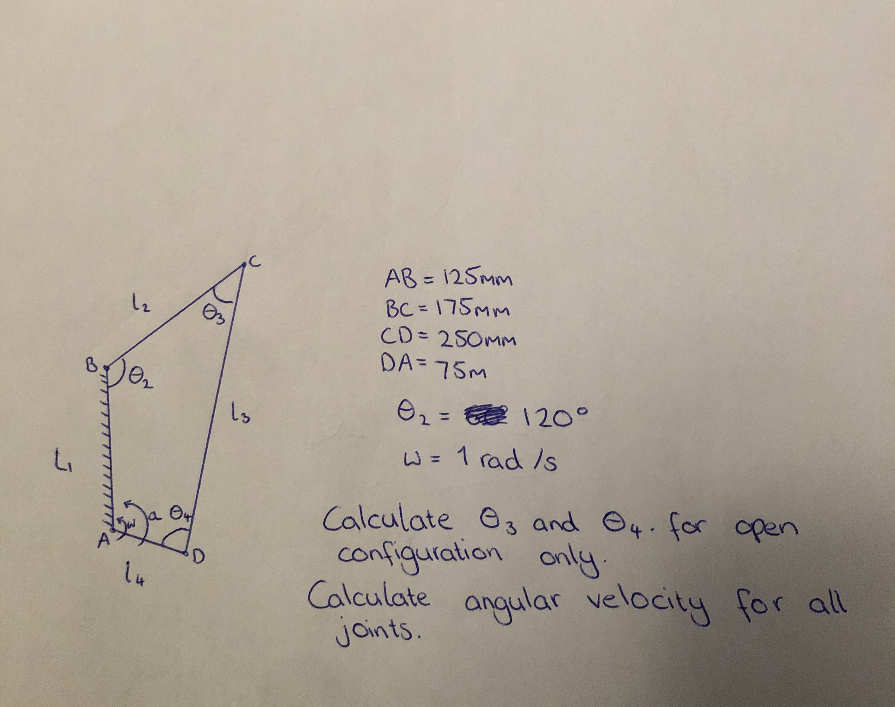 A B = 1 2 5 m m B C = 1 7 5 m m C D = 2 5 0 m m D