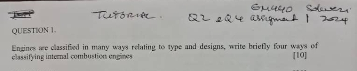 Engines are classified in many ways relating to