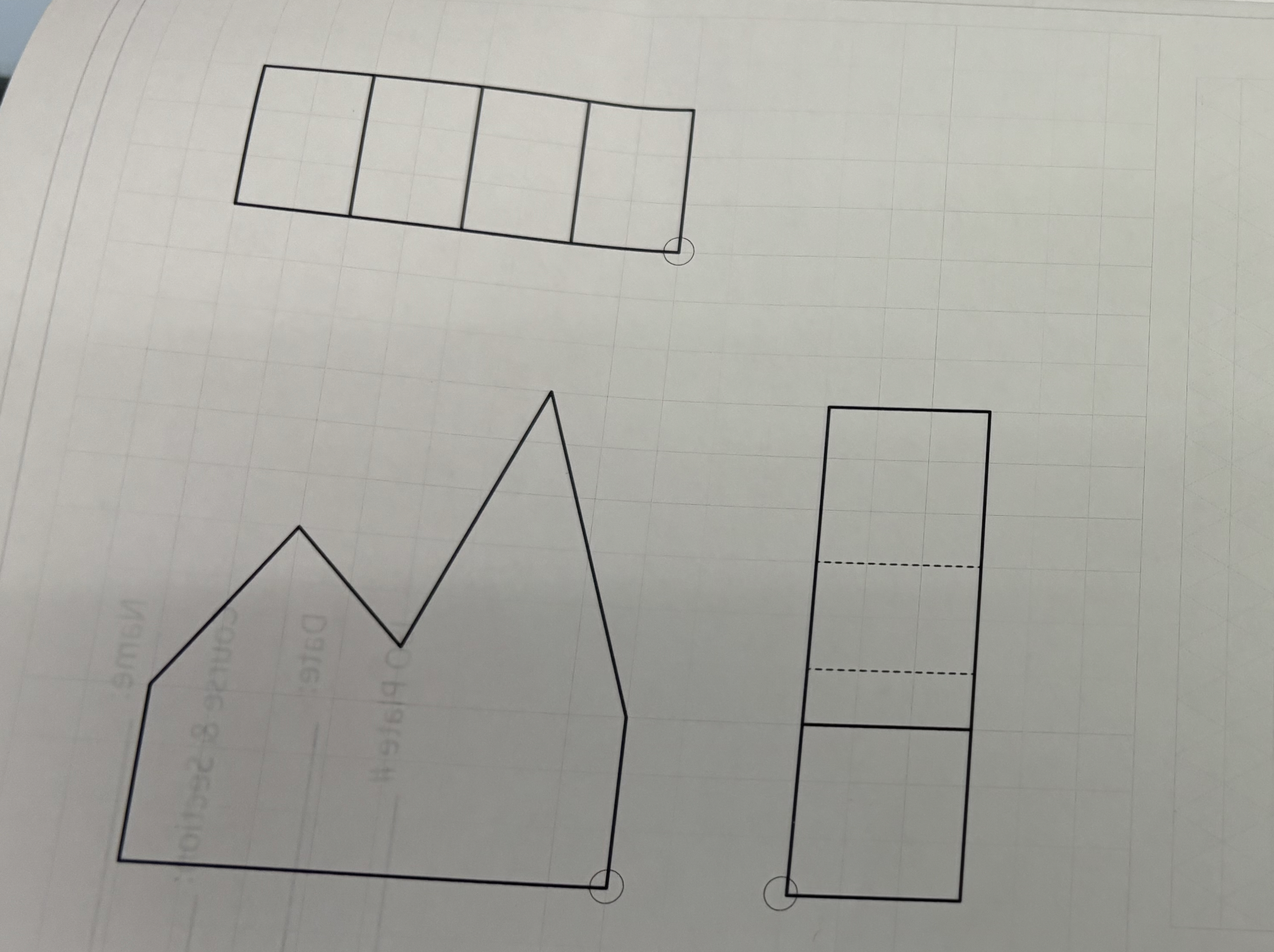 - Show the isometric view of the given drawing :
