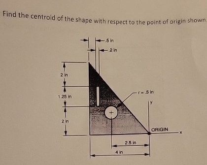 Find the centroid of the shape with respect to