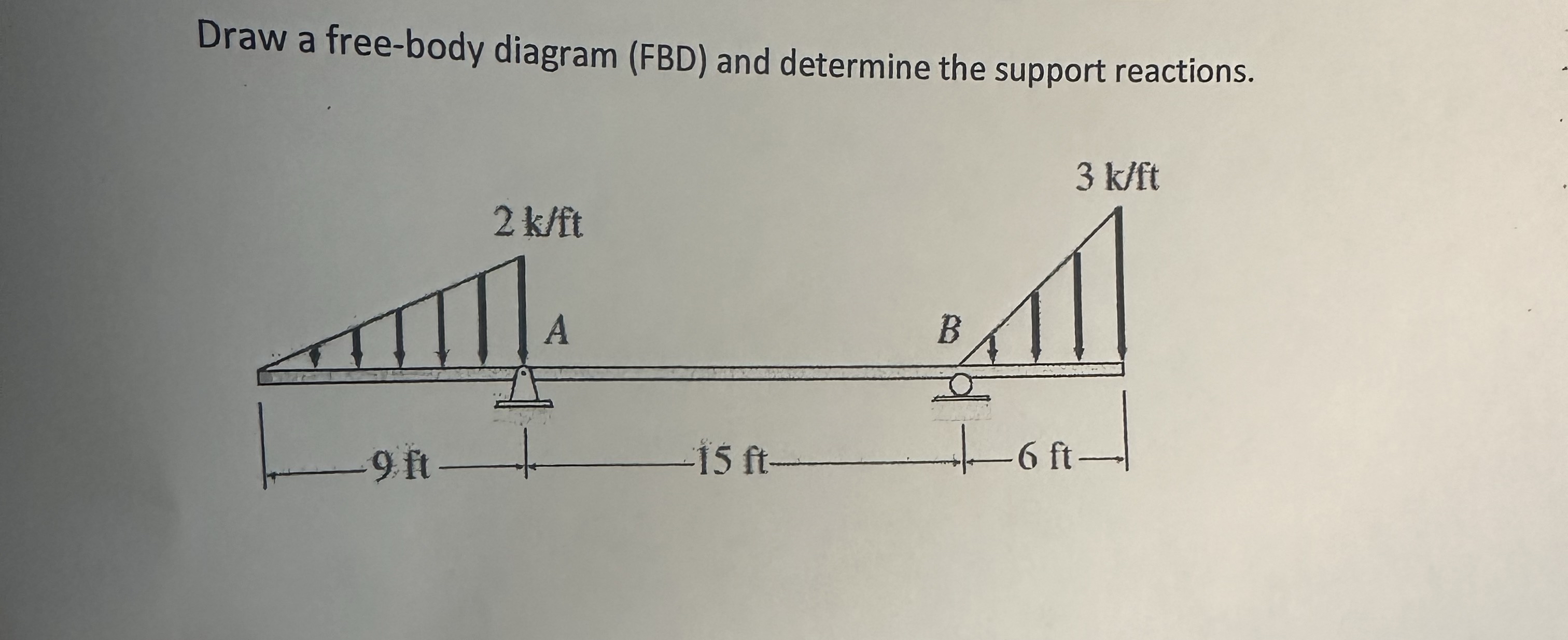 Draw a free - body diagram ( FBD ) and determine