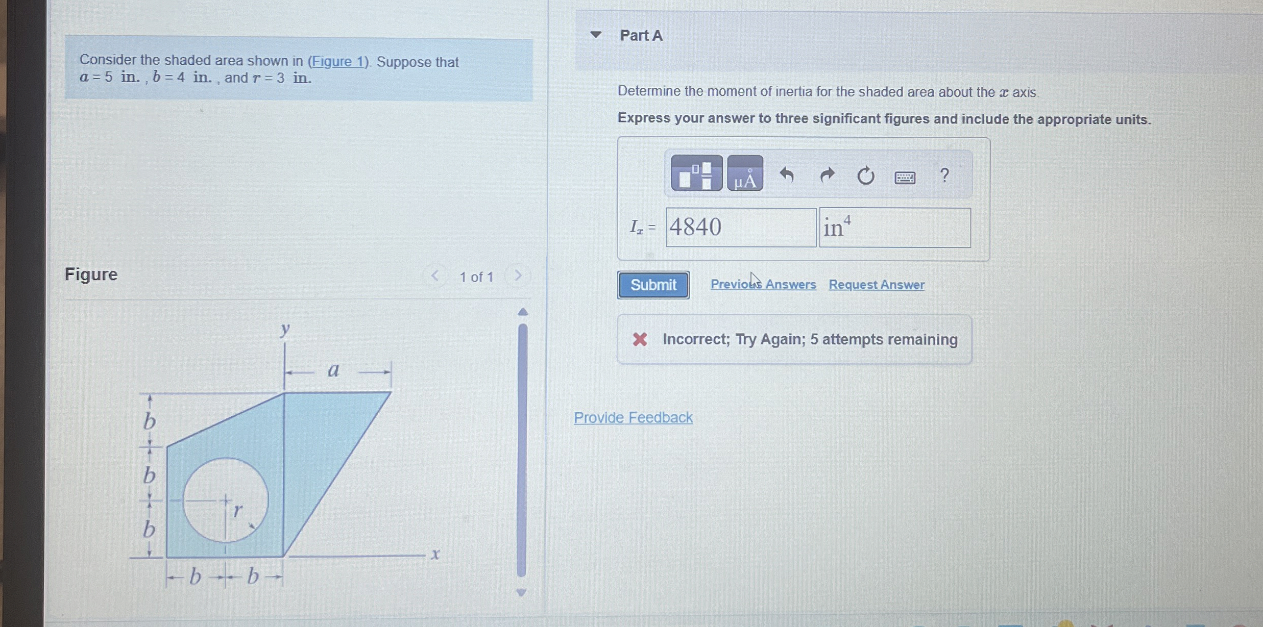 Consider the shaded area shown in ( Figure 1 ) .