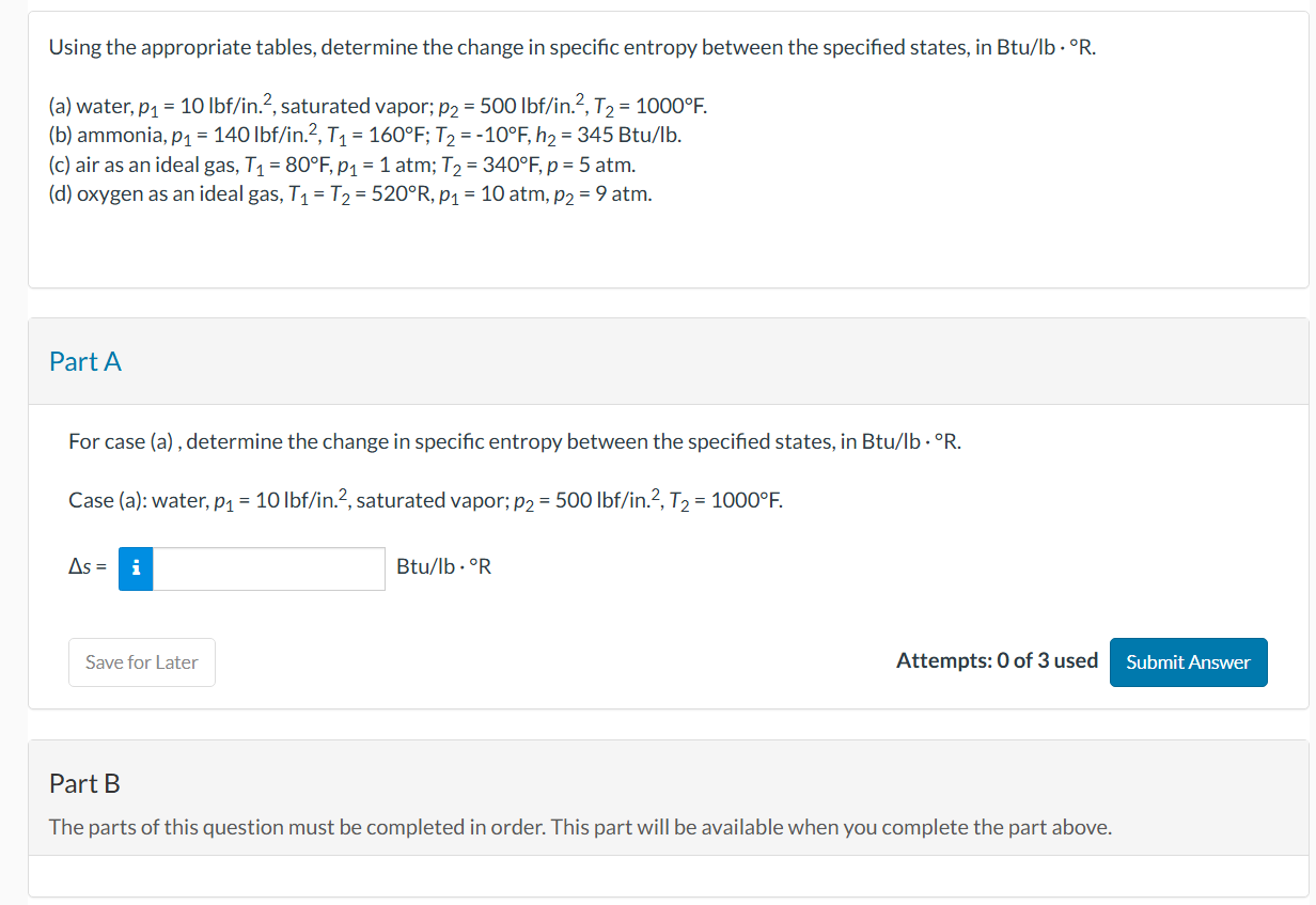 Using the appropriate tables, determine the