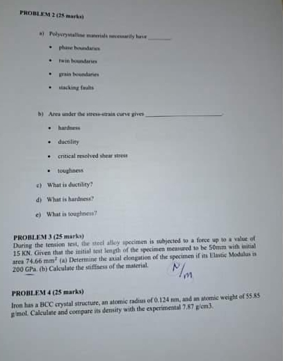 How to solve b ) Area under the stress - strain