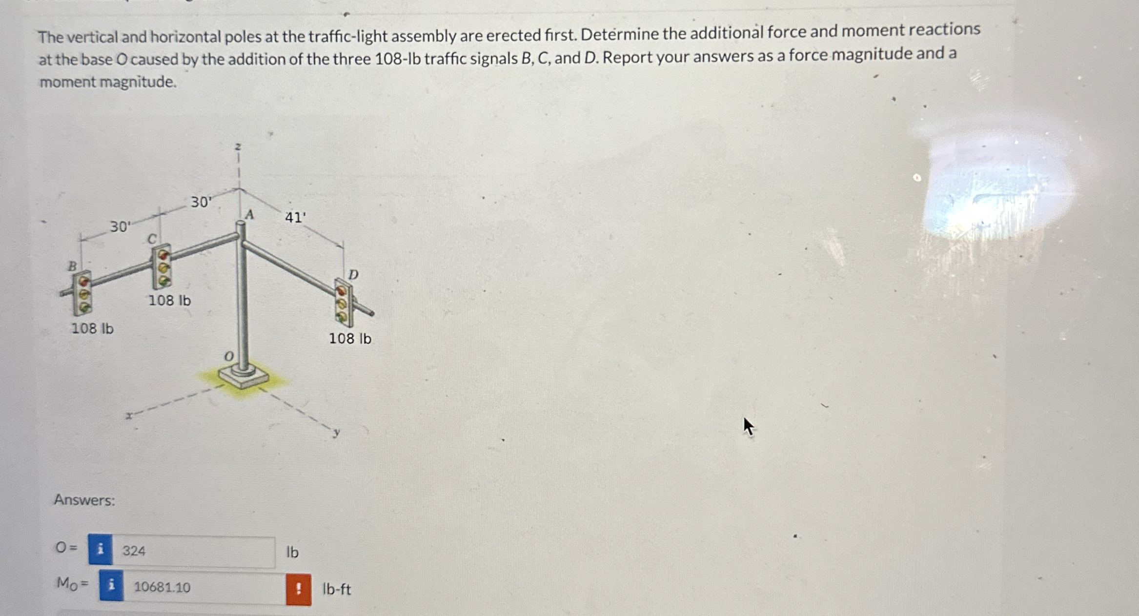 The vertical and horizontal poles at the traffic