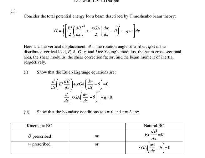 ( 1 ) Consider the total potential energy for a