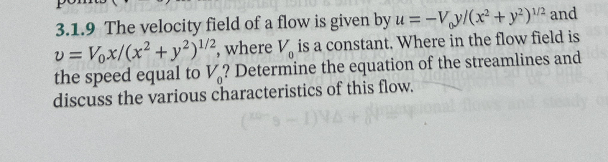 3 . 1 . 9 The velocity field of a flow is given