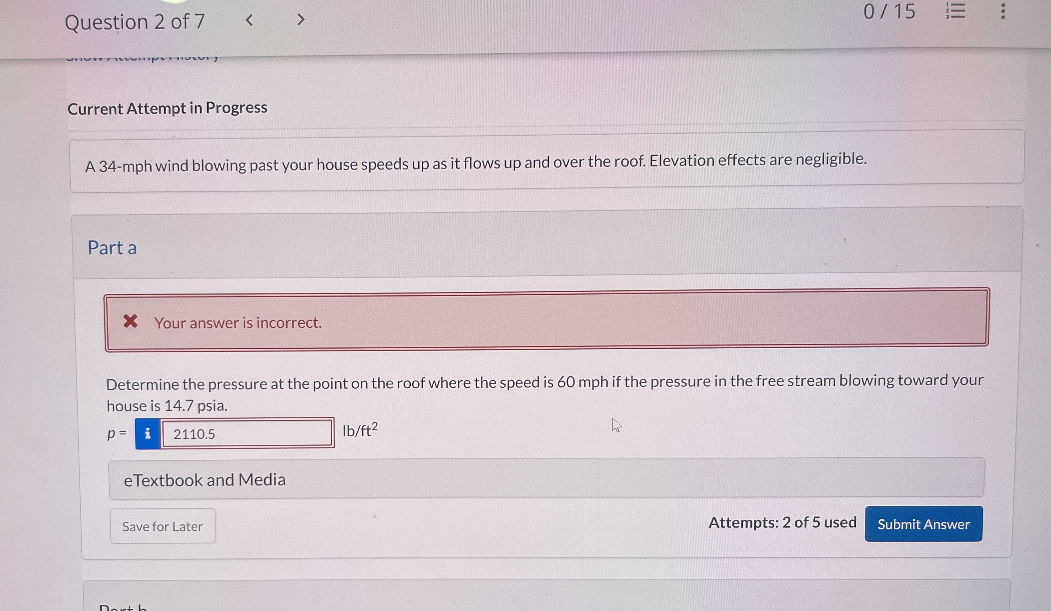 Question 2 of 7 Current Attempt in Progress A 3 4
