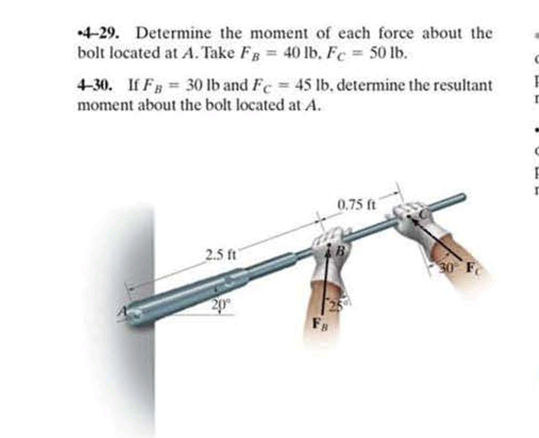 - 4 - 2 9 . Determine the moment of each force