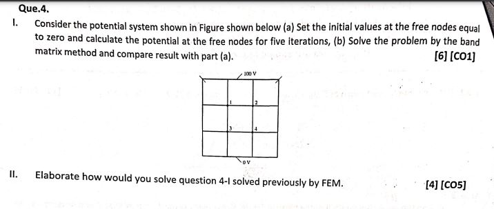 Que . 4 . I. Consider the potential system shown