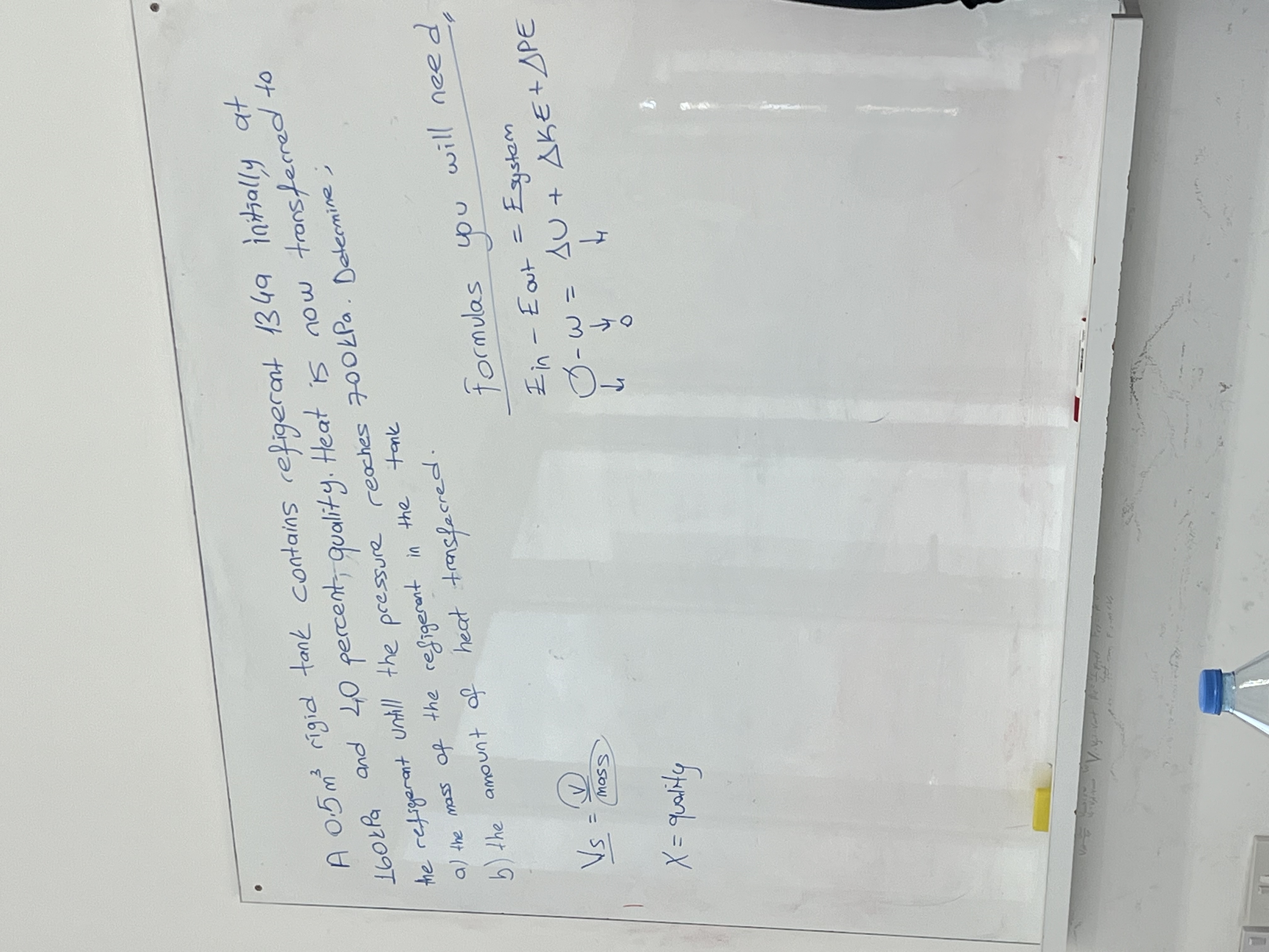 A 0 . 5 m 3 rigid tank contains refigerant 1 3 4