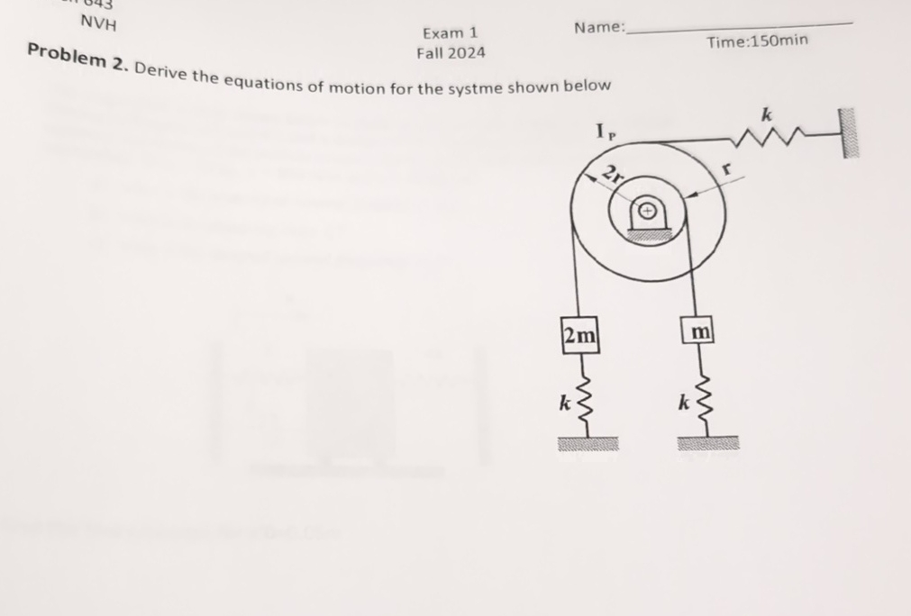 NVH Exam 1 Name: q , Fall 2 0 2 4 Time: 1 5 0 min