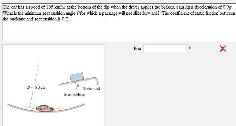 The car has a speed of 1 0 5 km / hr at the