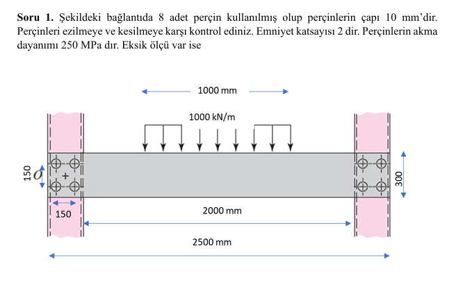 Soru 1 . ekildeki ba lant da 8 adet per in kullan