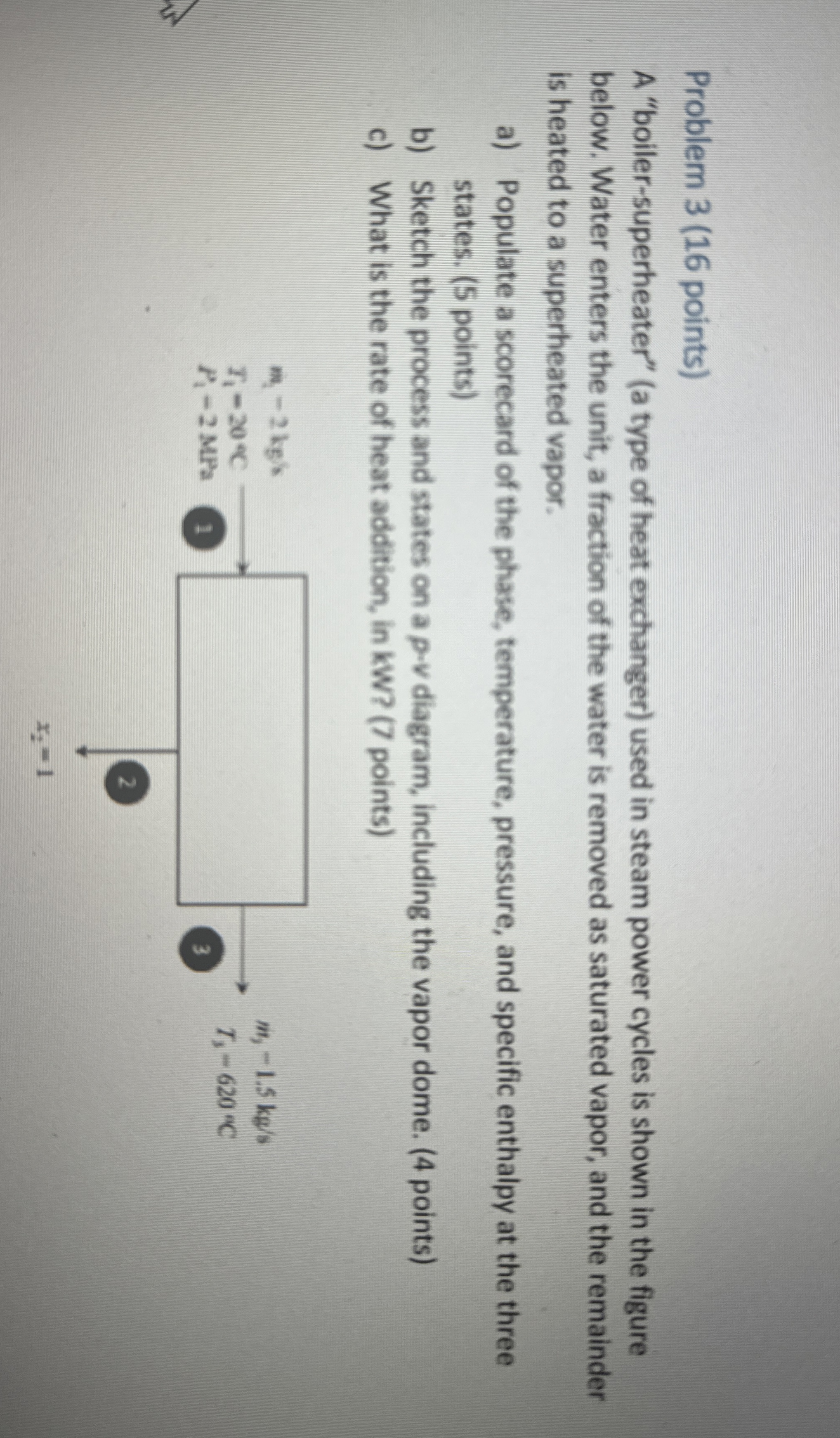 Problem 3 ( 1 6 points ) A "boiler - superheater"