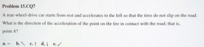 Problem 1 5 . CQ 7 A rear - wheel - drive car