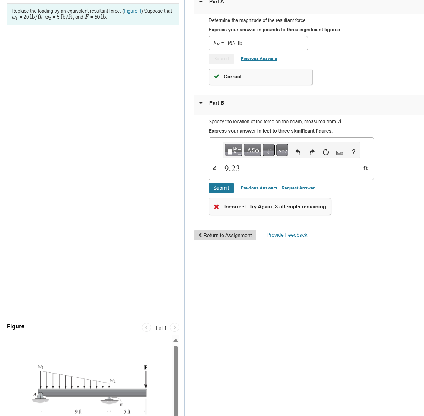 Replace the loading by an equivalent resultant