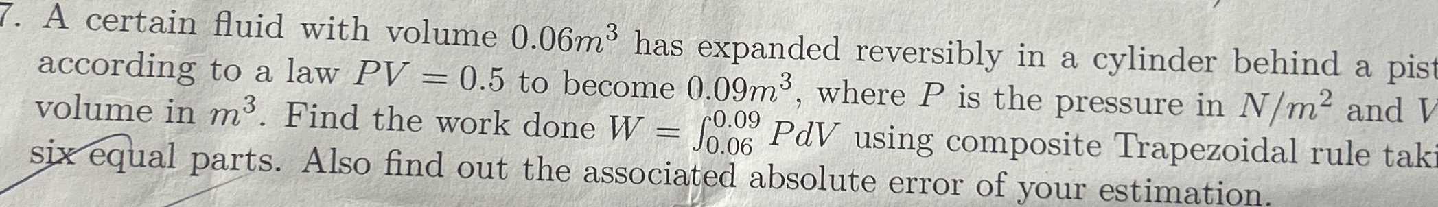 A certain fluid with volume 0 . 0 6 m 3 has