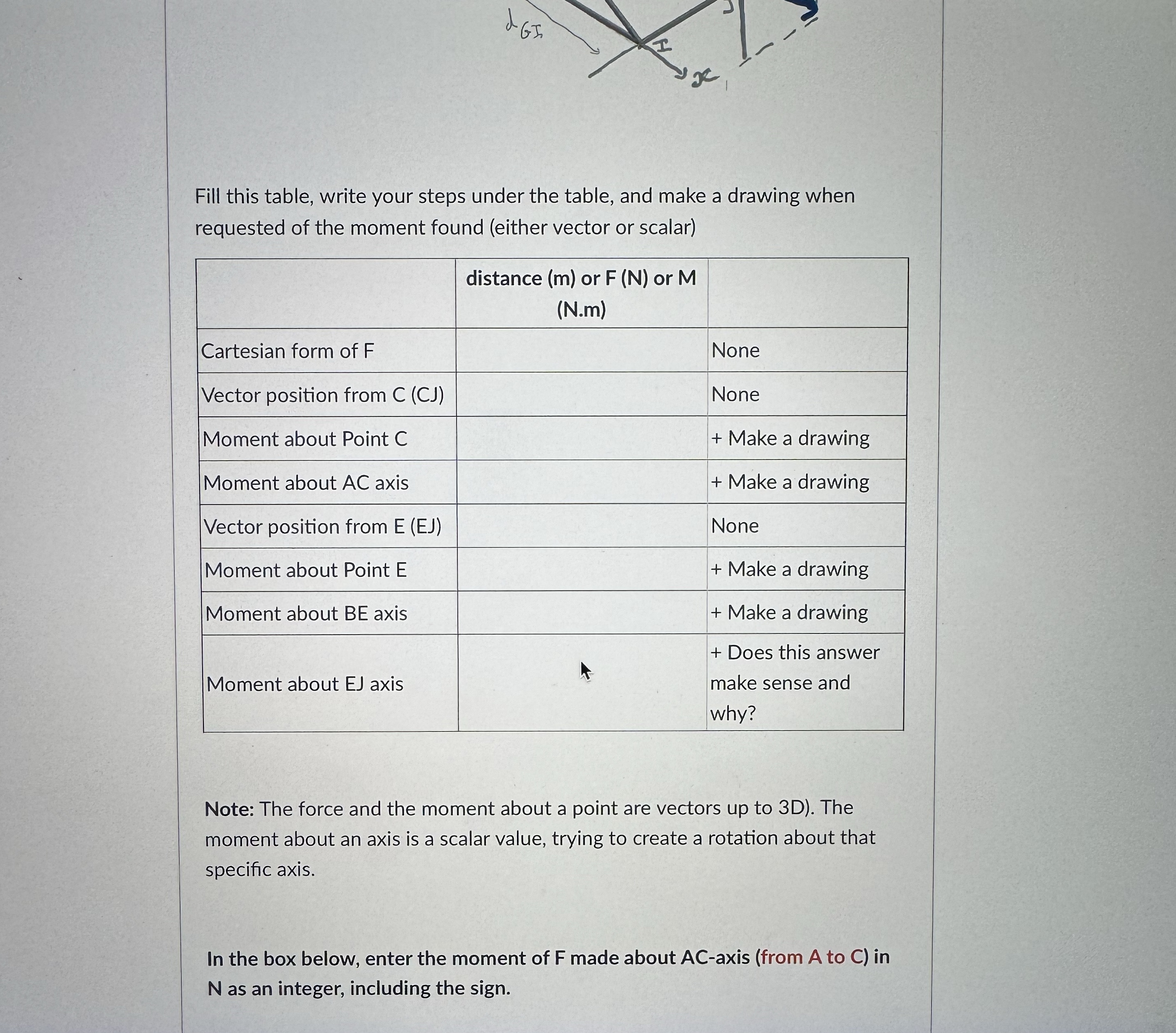 Fill this table, write your steps under the