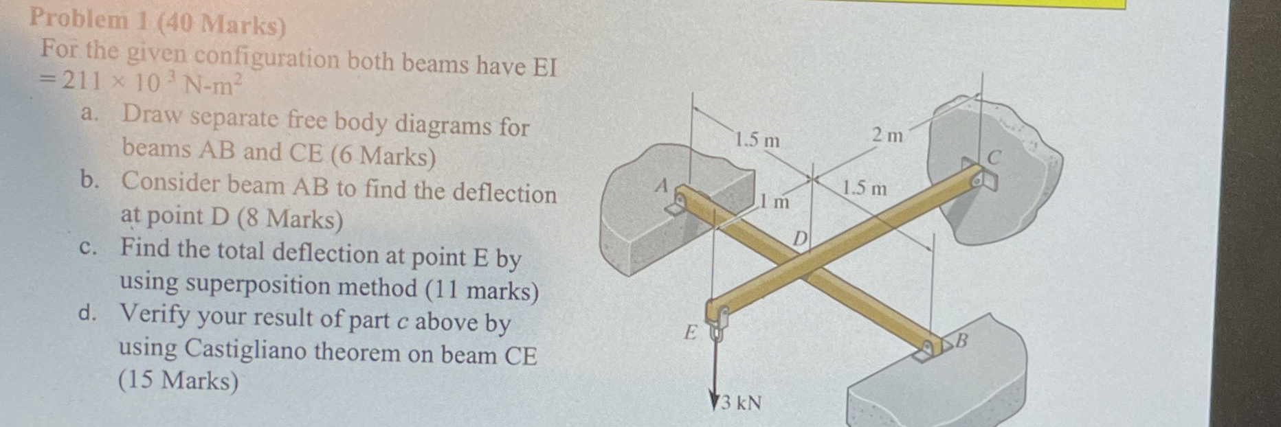 Problem 1 ( 4 0 Marks ) For the given