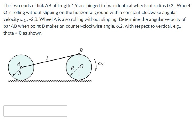 The two ends of link \ ( A B \ ) of length 1 . 9