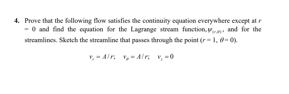 Prove that the following flow satisfies the