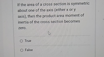 If the area of a cross section is symmetric about