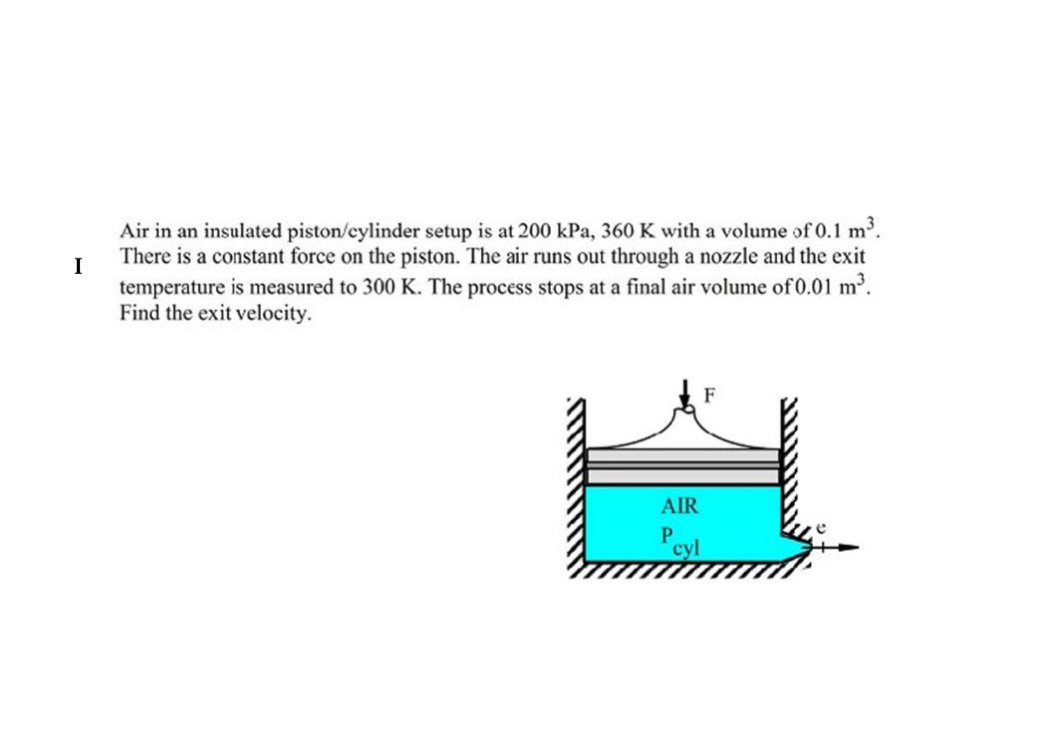 Air in an insulated piston / cylinder setup is at