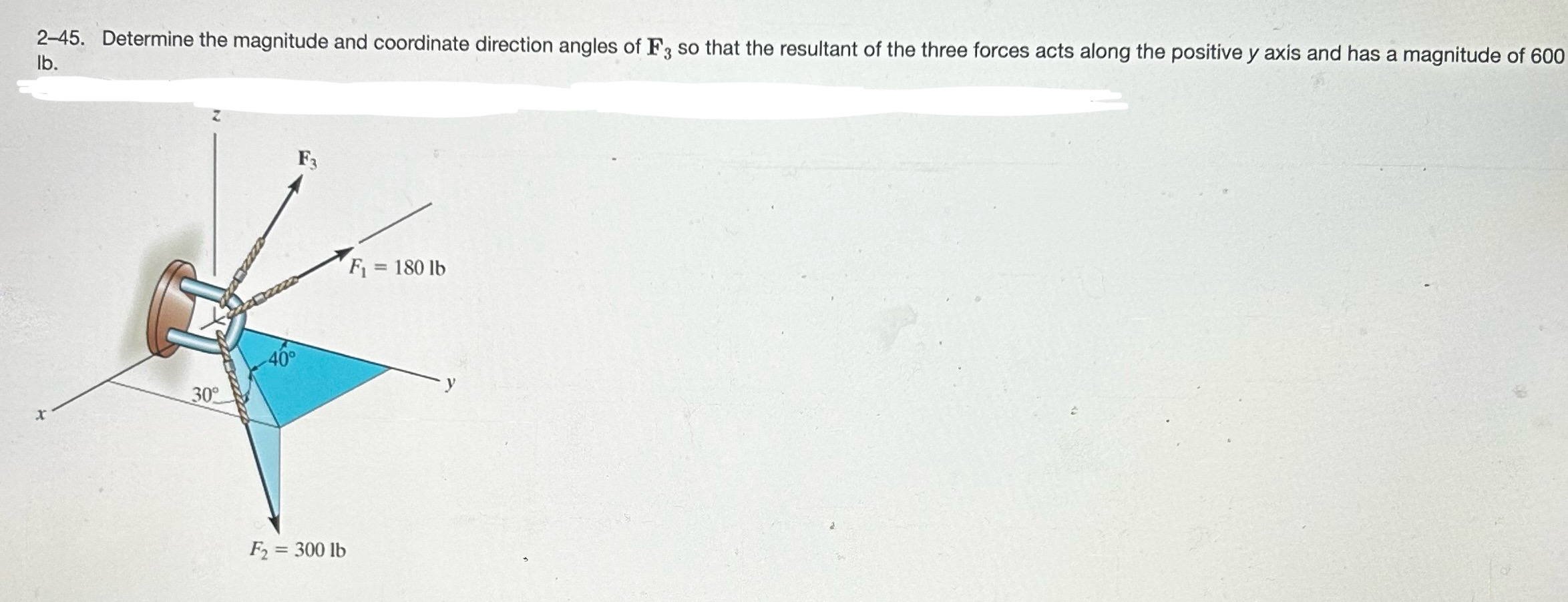 2 - 4 5 . Determine the magnitude and coordinate
