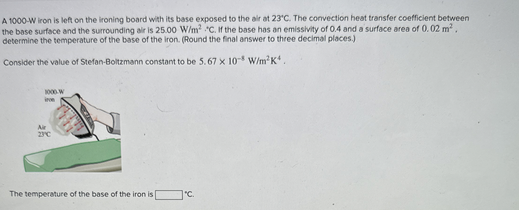 A 1 0 0 0 - W iron is left on the ironing board
