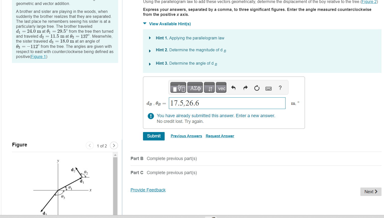 geometric and vector addition A brother and